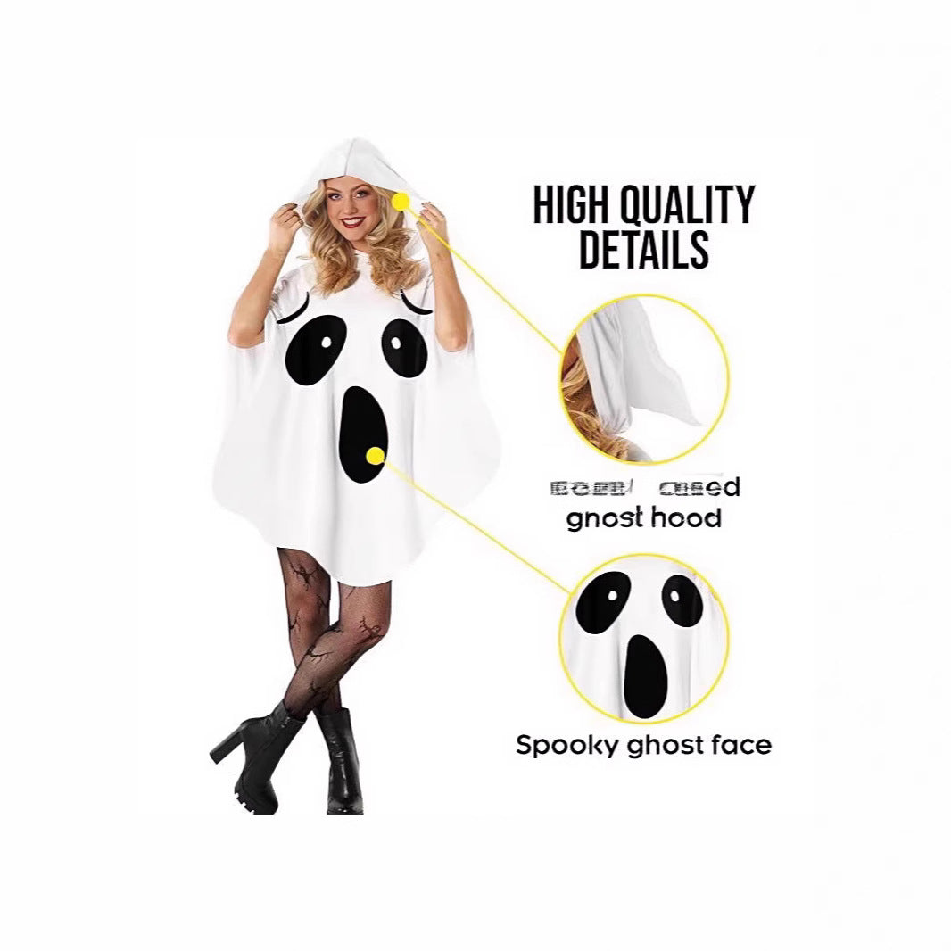 Style Party Costume Witch Ghost Fairy White Bat Outfit Halloween Costume