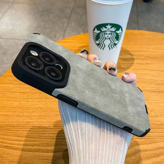 Luxury Matte Soft Leather Phone Case For iPhone