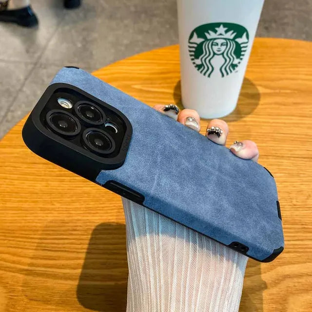 Luxury Matte Soft Leather Phone Case For iPhone